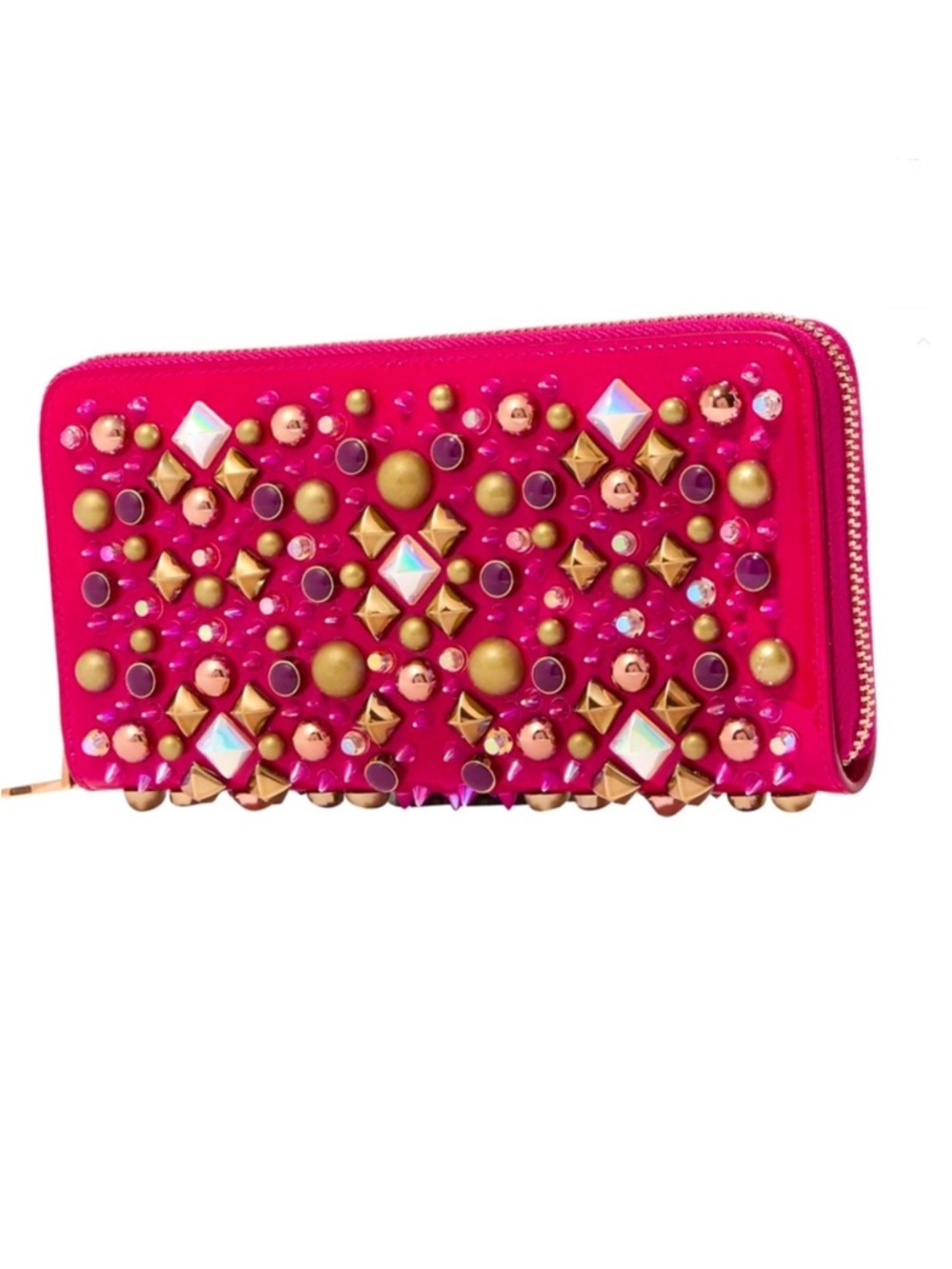 Authentic Christian Louboutin Pink Patent Leather Wallet